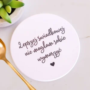 Personalizowana podstawka ceramiczna z napisem – koło