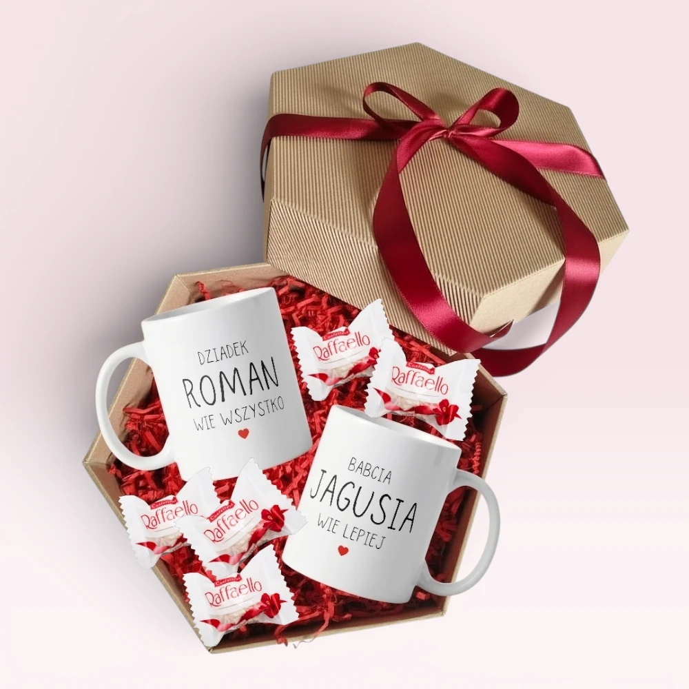 Zestaw kubków dla Bbaci i Dziadka, Prezent na Dzień Babci i Dziadka