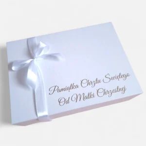 pudełko z dedykacją na chrzest