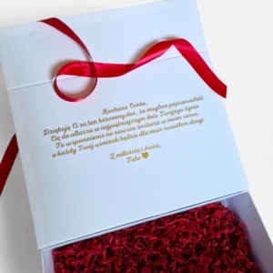 Personalizowane pudełko z Twoją dedykacją - niskie L  białe