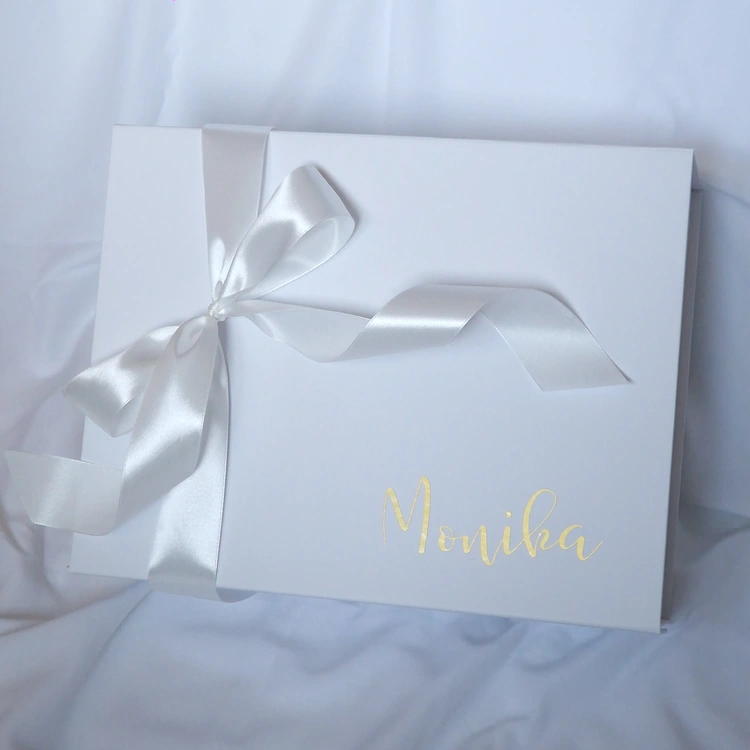 Personalizowane pudełko z Twoją dedykacją - niskie L białe